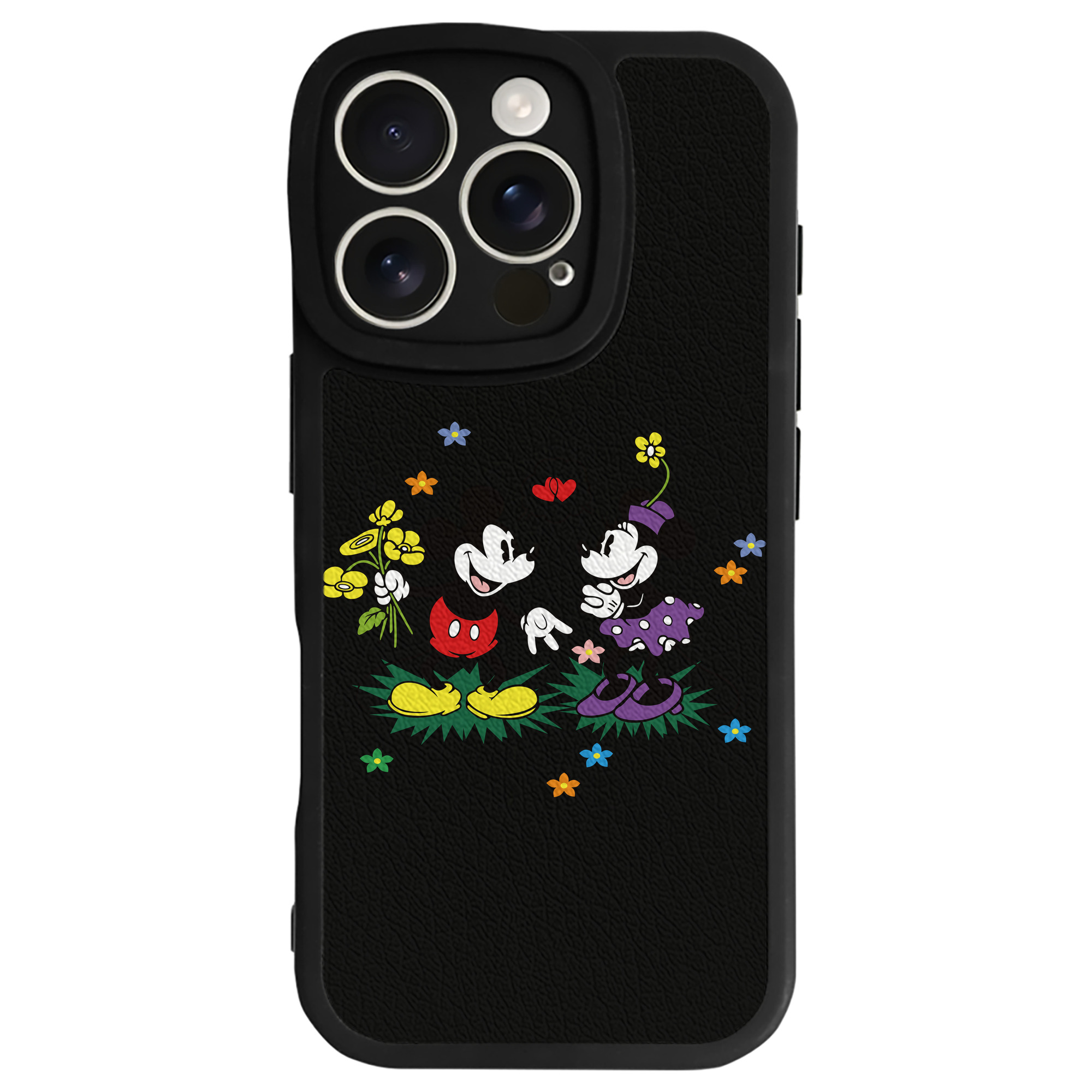 （画像用） ミッキーマウス Mickey Mouse 【iPhone 16シリーズ対応】シリコンスマホケース（レザー調） 材質：シリコン